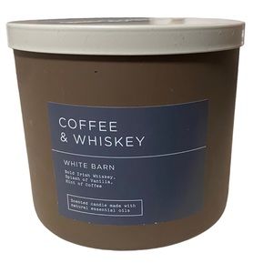 Bath & Body Works White Barn COFFEE & WHISKEY - 14.5 oz.  3 Wick Candle  NEW!!